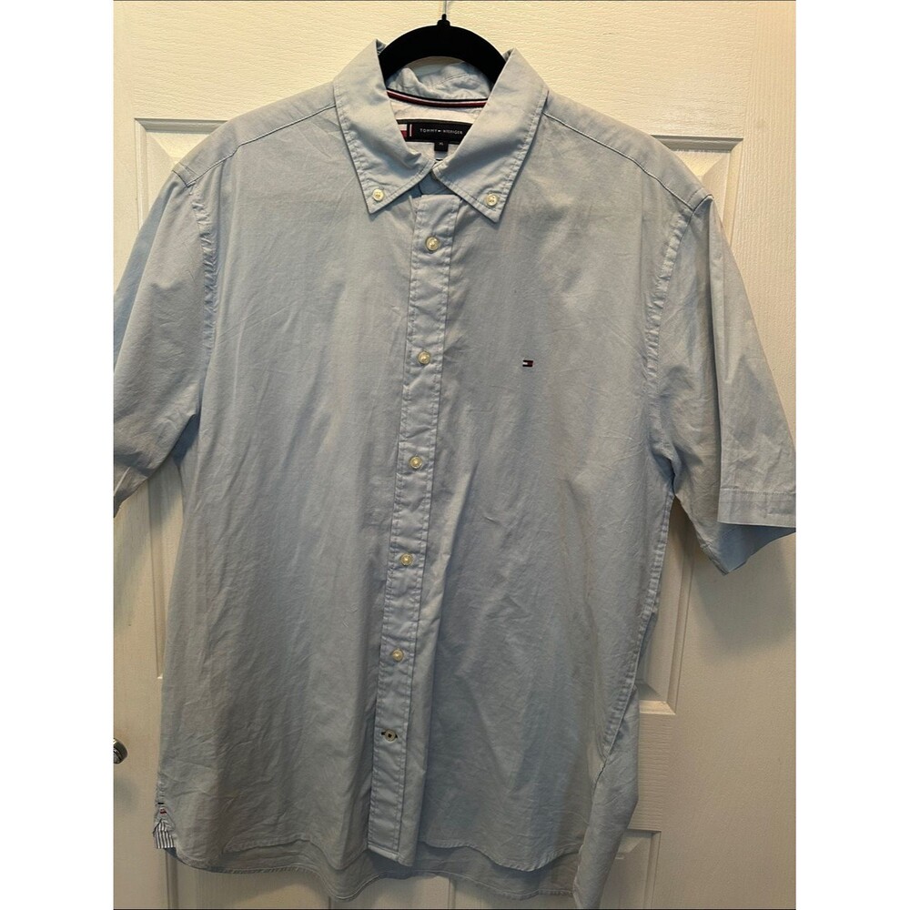 Tommy Hilfiger 100% Cotton Light Blue THFlex  Button-Down Shirt Size XL